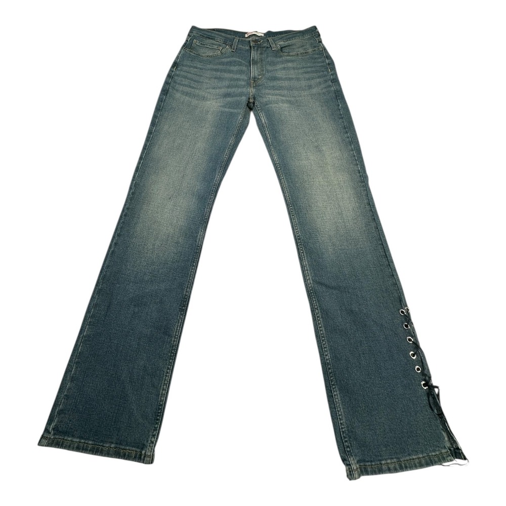 Levi Strauss Signature Bootcut Jeans Lace Up Detail Blue‎ Wash W36 L34